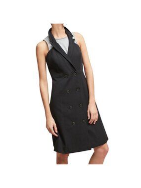 Maeve Anthropologie Black Double Buttoned Blazer Dress Size 8